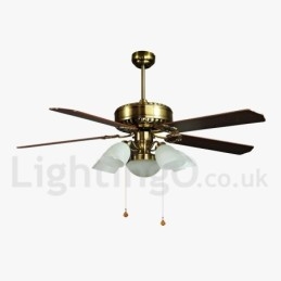 Ventilatore da soffitto moderno europeo 52 pollici con 5 lampadine LED