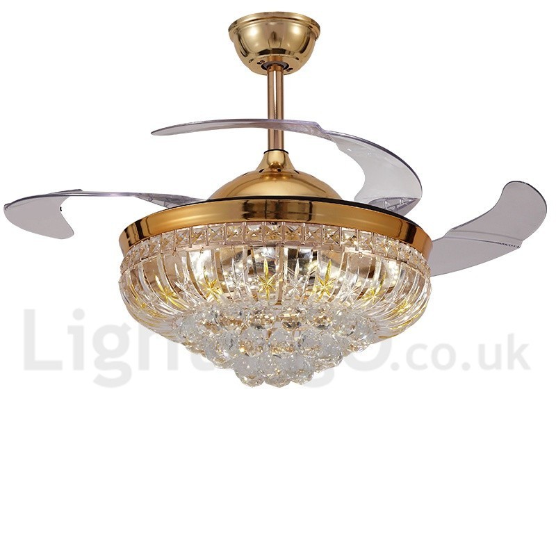 Ventilatore da soffitto moderno europeo contemporaneo 42" con luce LED dimmerabile e telecomando