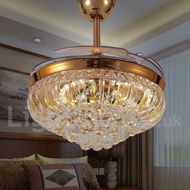 Ventilatore da soffitto moderno europeo contemporaneo 42" con luce LED dimmerabile e telecomando