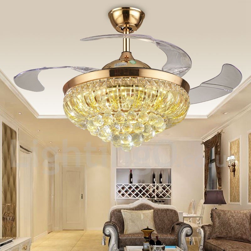 Ventilatore da soffitto moderno europeo contemporaneo 42" con luce LED dimmerabile e telecomando