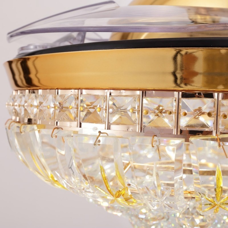 Ventilatore da soffitto moderno europeo contemporaneo 42" con luce LED dimmerabile e telecomando