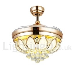 Ventilatore da soffitto LED 42" con telecomando, luce dimmerabile, stile europeo