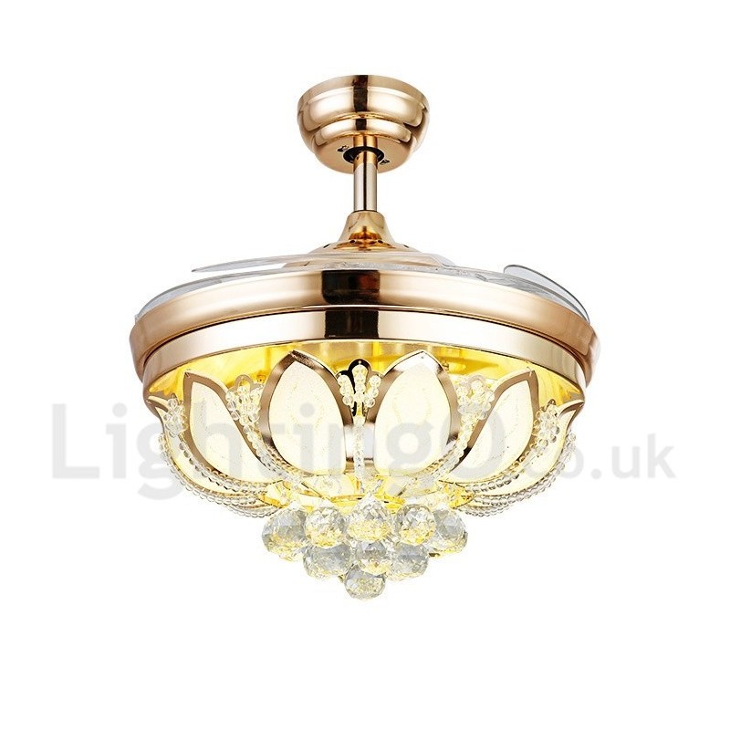 Ventilatore da soffitto LED 42" con telecomando, luce dimmerabile, stile europeo