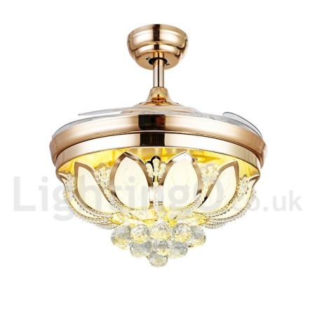 Ventilatore da soffitto LED 42" con telecomando, luce dimmerabile, stile europeo