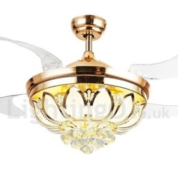 Ventilatore da soffitto LED 42" con telecomando, luce dimmerabile, stile europeo