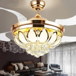 Ventilatore da soffitto LED 42" con telecomando, luce dimmerabile, stile europeo