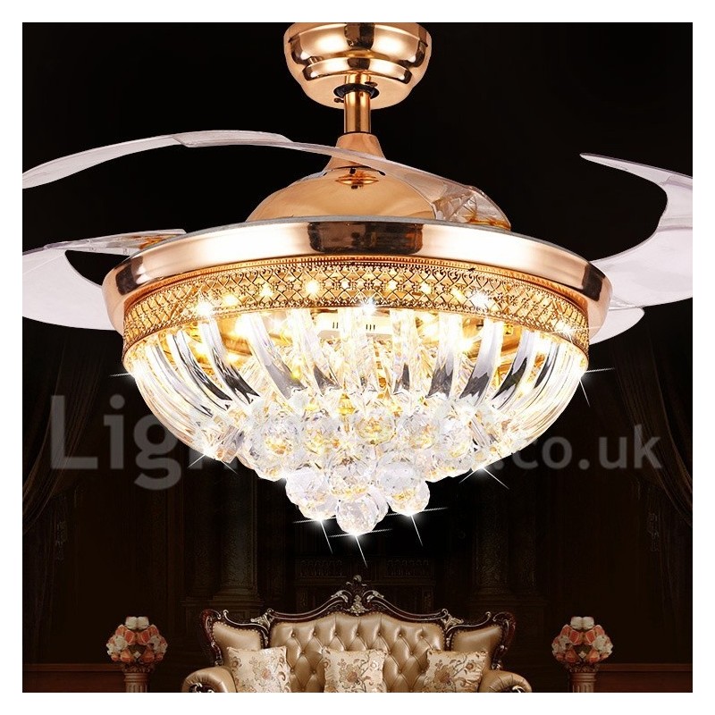 Ventilatore da soffitto moderno europeo contemporaneo 42" con telecomando e luce LED