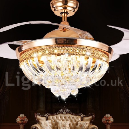 Ventilatore da soffitto moderno europeo contemporaneo 42" con telecomando e luce LED