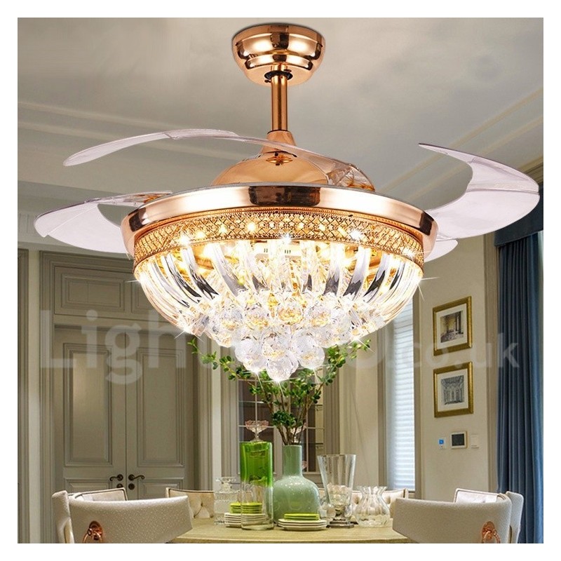 Ventilatore da soffitto moderno europeo contemporaneo 42" con telecomando e luce LED