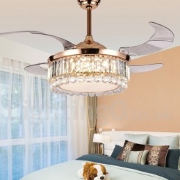 Ventilatore da soffitto LED 42" con telecomando, 3 velocità, cristallo