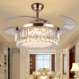 Ventilatore da soffitto LED 42" con telecomando, 3 velocità, cristallo