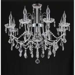 Lampadario in cristallo 9 luci stile candela rustico
