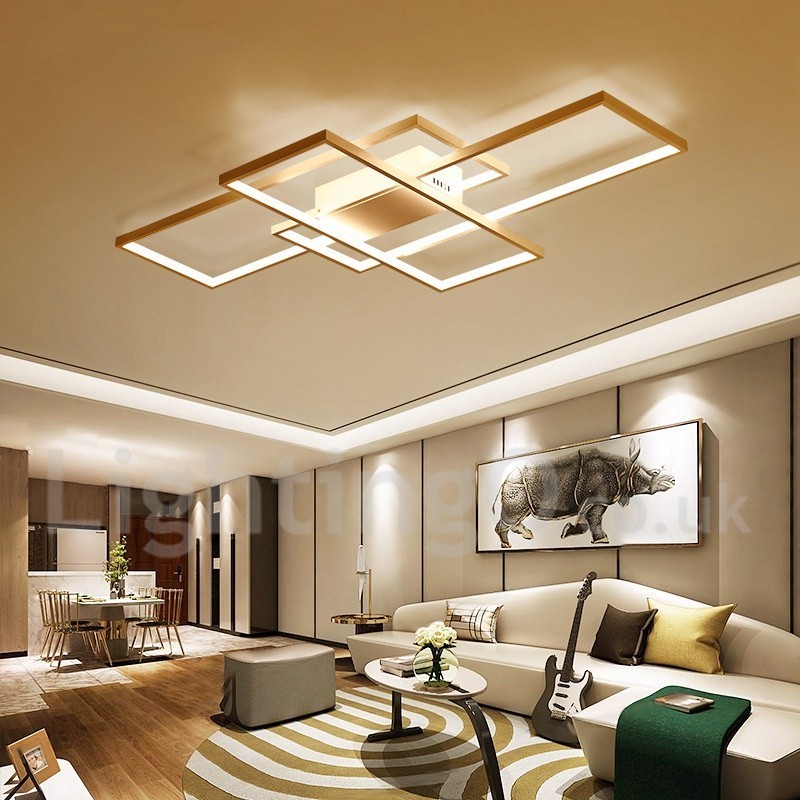 Lampada da soffitto a filo in alluminio moderna dimmerabile con telecomando 105 x 60 x 9 cm