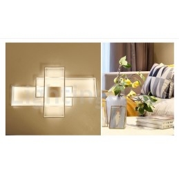 Lampada da soffitto a filo in alluminio moderna dimmerabile con telecomando 105 x 60 x 9 cm