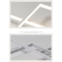 Lampada da soffitto a filo in alluminio moderna dimmerabile con telecomando 105 x 60 x 9 cm