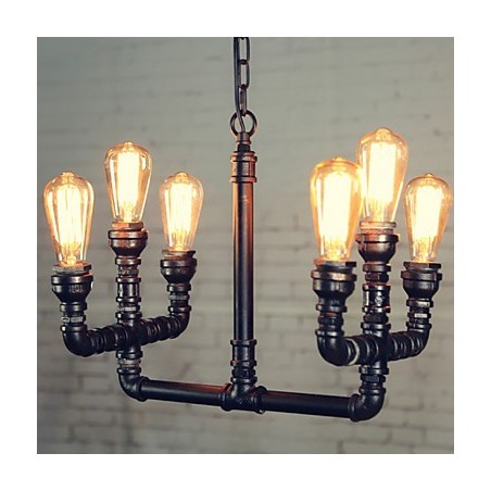 Lampadario mini retrò rustico in metallo
