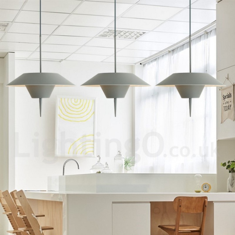 Lampada a sospensione moderna in acciaio, diametro 40 cm, 2 lampadine E24