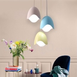 Lampada a sospensione moderna contemporanea in acciaio Ø 24 cm, H 26 cm, E27, 3 lampadine