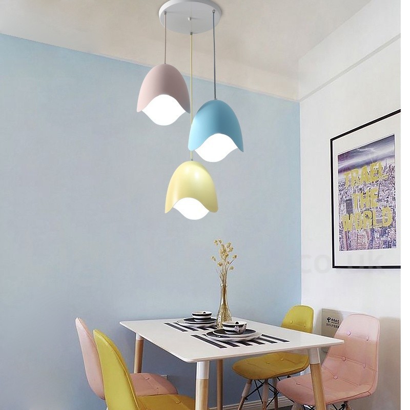 Lampada a sospensione moderna contemporanea in acciaio Ø 24 cm, H 26 cm, E27, 3 lampadine