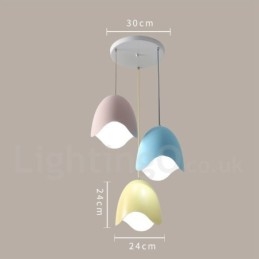 Lampada a sospensione moderna contemporanea in acciaio Ø 24 cm, H 26 cm, E27, 3 lampadine