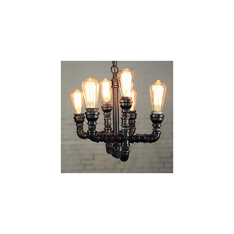 Lampadario mini retrò rustico in metallo