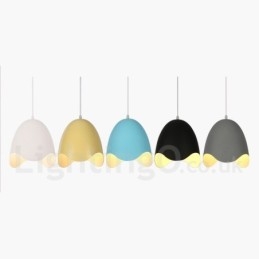 Lampada a sospensione moderna contemporanea in acciaio Ø 24 cm, H 26 cm, E27, 3 lampadine