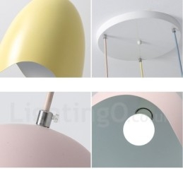Lampada a sospensione moderna contemporanea in acciaio Ø 24 cm, H 26 cm, E27, 3 lampadine
