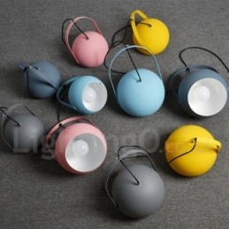 Lampada a sospensione nordica in acciaio Ø 25 cm H 35 cm E27 2 lampadine