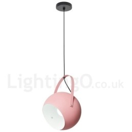 Lampada a sospensione nordica in acciaio Ø 25 cm H 35 cm E27 2 lampadine