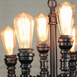 Lampadario mini retrò rustico in metallo