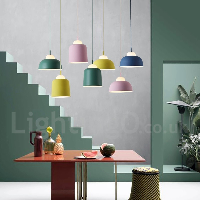 Lampada a sospensione in acciaio moderna e contemporanea E27 2 lampadine