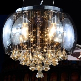 Lampada a sospensione in cristallo e vetro 40 cm 4 lampadine E24