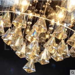 Lampada a sospensione in cristallo e vetro 40 cm 4 lampadine E24