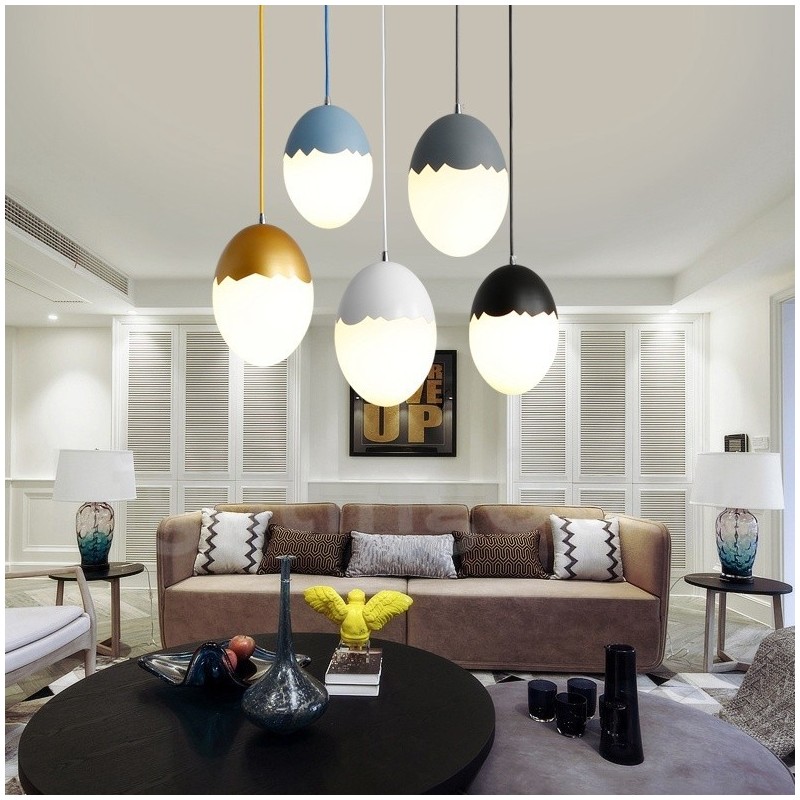 Lampada a sospensione moderna contemporanea in acciaio e vetro, diametro 22 cm, 2 lampadine E27
