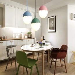 Lampada a sospensione moderna contemporanea in acciaio e vetro, diametro 22 cm, 2 lampadine E27