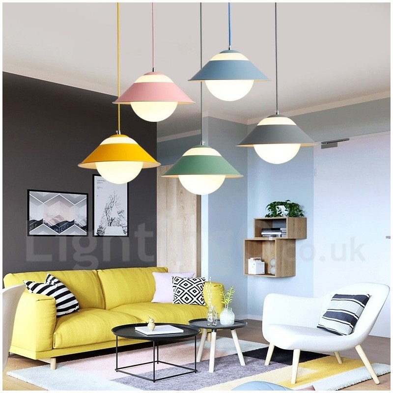 Lampada a sospensione moderna in vetro e acciaio Ø 25 cm E27 2 lampadine