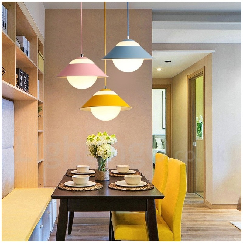 Lampada a sospensione moderna in vetro e acciaio Ø 25 cm E27 2 lampadine