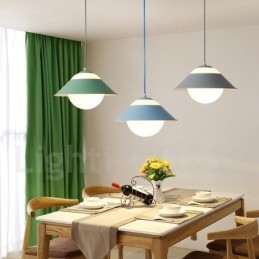 Lampada a sospensione moderna in vetro e acciaio Ø 25 cm E27 2 lampadine