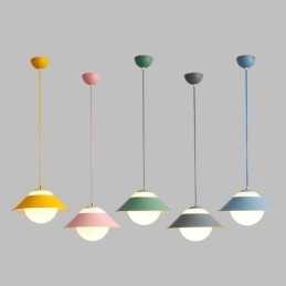 Lampada a sospensione moderna in vetro e acciaio Ø 25 cm E27 2 lampadine