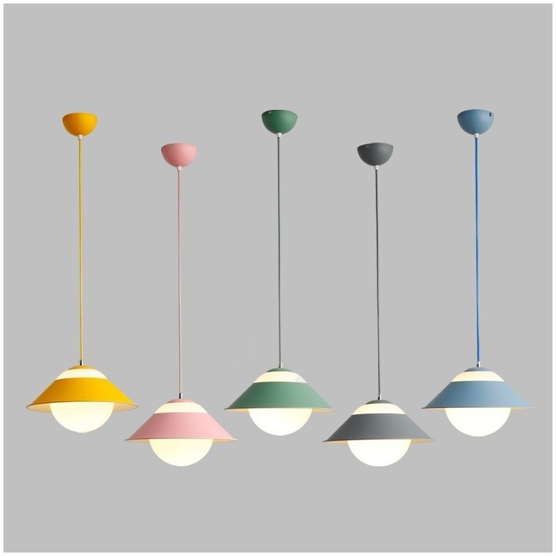 Lampada a sospensione moderna in vetro e acciaio Ø 25 cm E27 2 lampadine