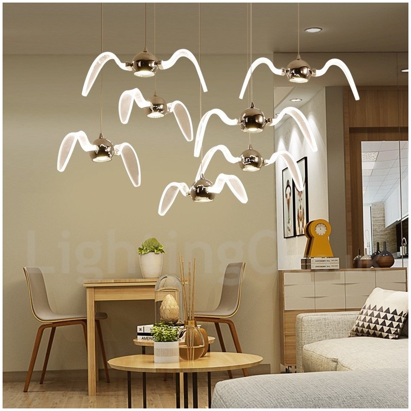 Lampada a sospensione moderna in acrilico, 32 cm, 2 lampadine