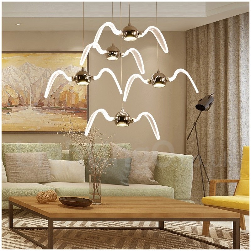 Lampada a sospensione moderna in acrilico, 32 cm, 2 lampadine