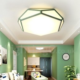 Plafoniera moderna in acciaio e acrilico, diametro 42 cm, altezza 20 cm, 2 lampadine LED