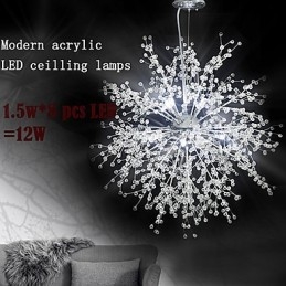Lampadario a sospensione globo in cristallo imitato cromo