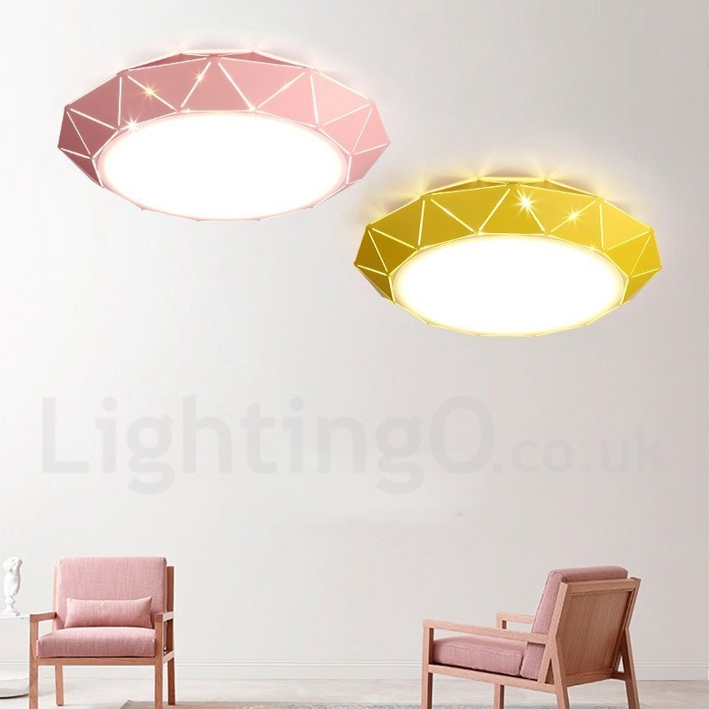 Plafoniera moderna in acciaio e acrilico Ø 48 cm H 8 cm per 2 lampadine LED