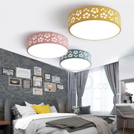 Plafoniera moderna in acciaio e acrilico Ø 42 cm H 20 cm 2 lampadine LED