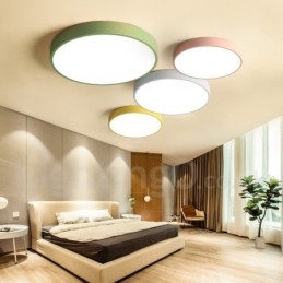 Plafoniera moderna in acciaio e acrilico multicolore Ø 40 cm H 5 cm 2 lampadine