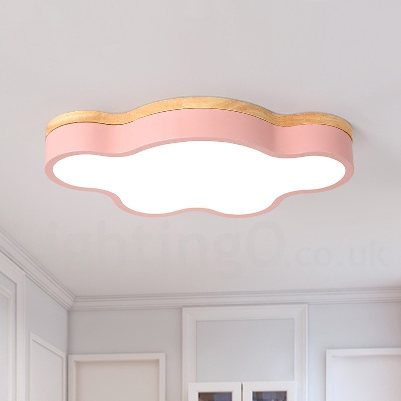 Plafoniera Macaron multicolore moderna contemporanea in acciaio e legno, altezza 7 cm