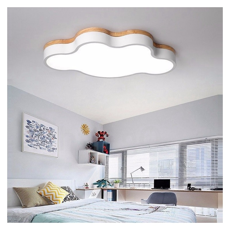 Plafoniera Macaron multicolore moderna contemporanea in acciaio e legno, altezza 7 cm