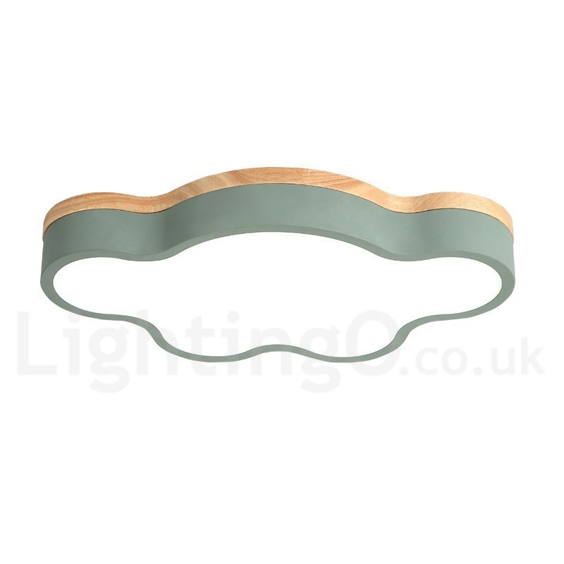 Plafoniera Macaron multicolore moderna contemporanea in acciaio e legno, altezza 7 cm